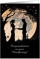 Handfasting Pagan Wedding Congratulations Moon Man and Woman Custom card