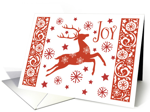 Christmas Reindeer Snow and Stars card (1779524)