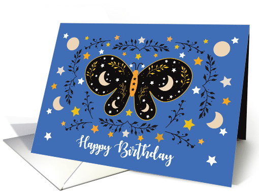 Birthday Folk Art Butterfly with Moon and Stars card (1793534)