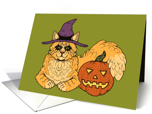 Witchy Halloween Cat card (1776060)
