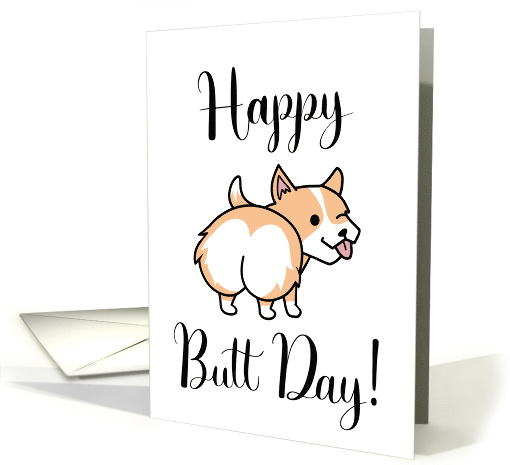 Happy Birthday with Dog Butt card (1800982)