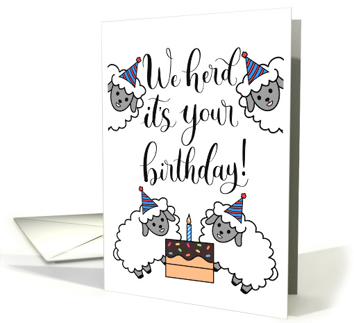Happy Birthday with Birthday Hat Herds card (1800994)