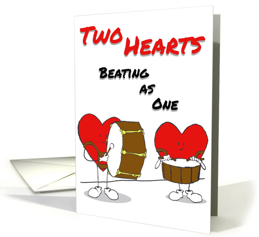 Valentine for Music Lover a Two Heart Drumline card (1815694)