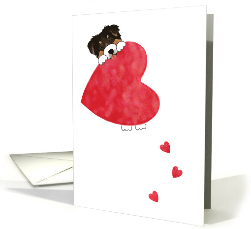 Valentines Day Love Australian Shepherd With a Heart card (1817420)