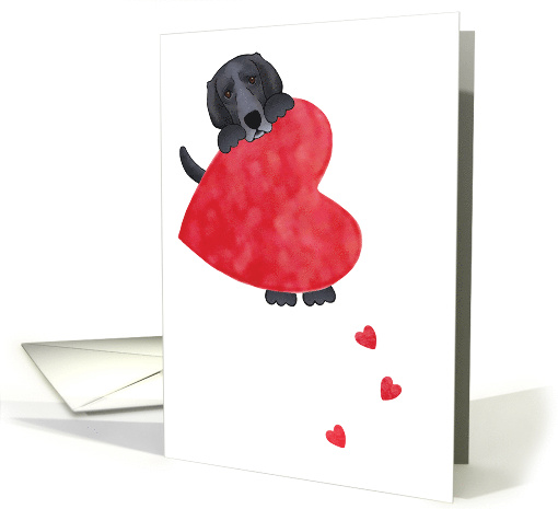 Black Labrador Retriever Valentines Day Love With a Heart card
