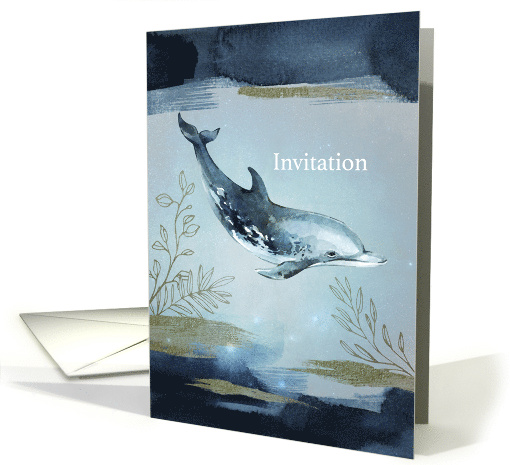 An Invitation in Blue Tones with a Dolphin card (1823056)
