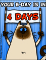 birthday countdown, countdown, 4 days untill birthday, bday, b-day, birthday, friend, kitty