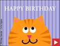 happy birthday, animated birthday card, red kitty, kitty. cat