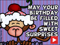 happy birthday, cupcakes, animated birthday card, bday, birthday, monkey
