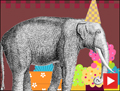 happy birthday, animated, funny, elephant, cupcake