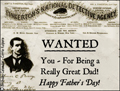 father's day, daddy cool, father, dad, friend, wanted poster