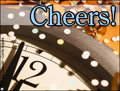 cheers, happy new year, 2009, clock,