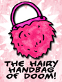 award, hairy handbag,fuzzy,bag,doom,pink,girlie,purse,
