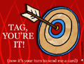 tag, tag youre it, target, exchange cards, card war, greetings