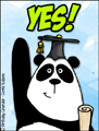 graduation, graduate, congratulations, school, valedictorian, panda,yes!,cap, gown, diploma,