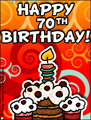age specific birthday cards, 70 years old, 70th birthday, happy birthday,
