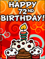 age specific birthday cards, 72 years old, 72nd birthday, happy birthday,