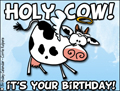 holy cow, birthday, animated, funny birthday card, happy birthday