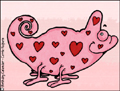 chameleon,love,hearts,anniversary,lover,affection,pink,cute,romantic,valentine,