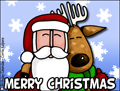 merry christmas, santa, reindeer