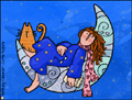 moon,stars,kitty,dreaming,miss you,thinking of you,girl,girlfriend,boyfriend,close,relationship,