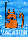 vacation - cat, bon voyage, holiday, vacation, spring break, trip, cruise, weekend, out of town, flight, ticket, fun in the sun, summer