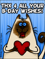 thx, my birthday, thx 4 all your b-day wishes, kitty, thank you,