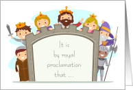 Royal Proclamation Adoption Castle Welcome to the Family Princess card