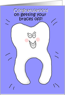 Congratulations On Getting Your Braces Off Whimsical Happy Blue Boy Paper Card