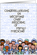 Congratulations - Chief Resident of Family Medicine card