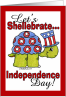 Turtle Shellebrate Independence Day-4th of July Invitation card