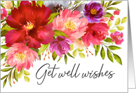Get Well Wishes Watercolor Spring Garden Flowers card