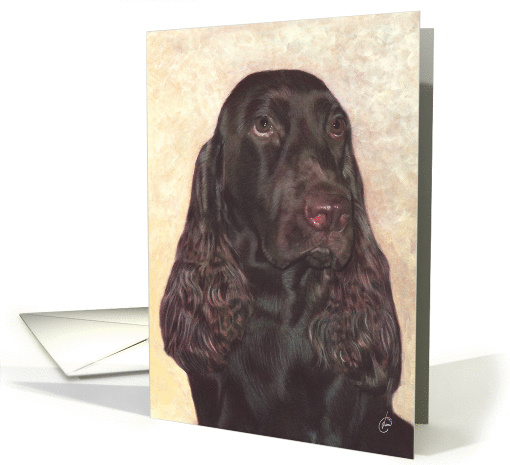 Field Spaniel Dog Painting card (129208)