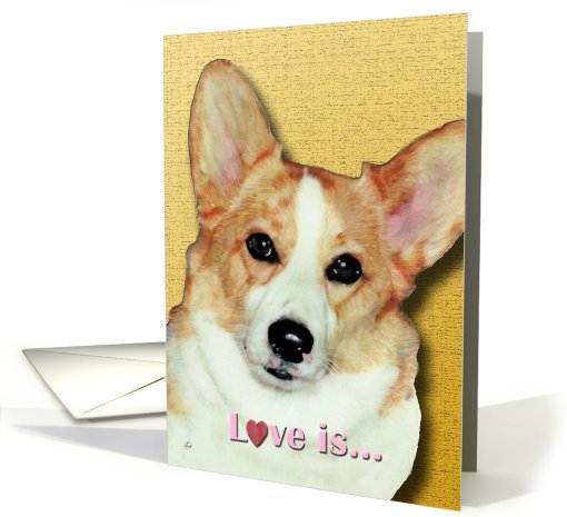 Corgi Dog Painting Love is card (511868)