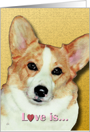 Corgi Dog Painting Love is card
