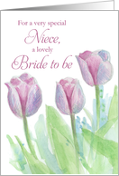 Bridal Shower Congratulations Niece Tulip Flower Watercolor card