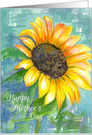 Happy Mother’s Day Yellow Sunflower Watercolor card