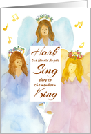 Hark The Herald Angels Sing Christian Christmas Religious Holiday card