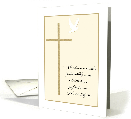Religious Christian Wedding Invitation -- Cross and Dove card (535568)
