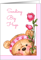 Teddy Bear Sending Big Hugs Get Well card