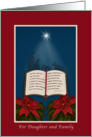 Daughter and Family, Open Bible Christmas Message card