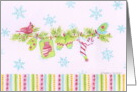 Christmas Gift Card Enclosed Cardinal Mitten Garland Celebrate Enjoy card