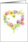 Mother’s Day Spring Flower Heart Wreath Beautiful Day Joy Happiness card