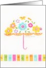 Baby Shower Congratulations Flower Umbrella Joy and Happiness card