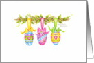 Easter Christian Three Heart Eggs On A Branch Blessings card