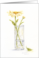 Thinking Of You Thoughts and Prayers Yellow Daisy In Vase card
