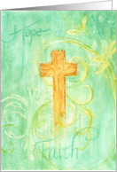 Ash Wednesday Wood Cross Prayerful Reflection Hope Faith card
