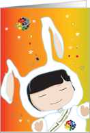 happy space bunny