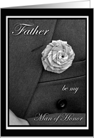 Father Man of Honor Invitation, Jacket and Flax Flower card