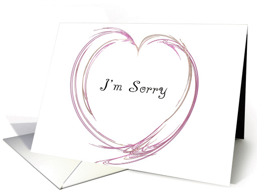I'm Sorry - Pink Fractal Heart card (362994)